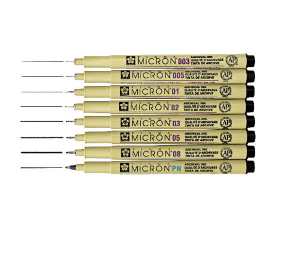 Micron All Black Set, Set of 6